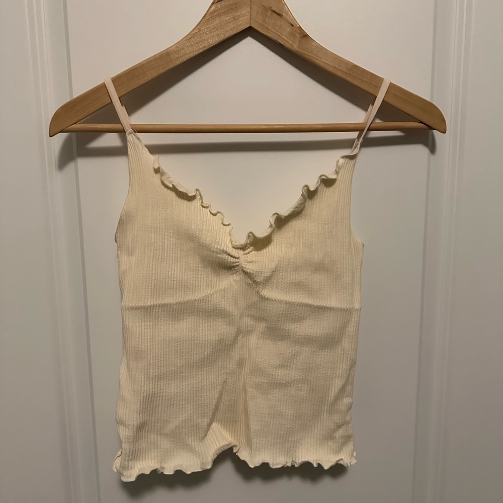 Urban Outfitters / Out From Under Cream Ruffle Tank